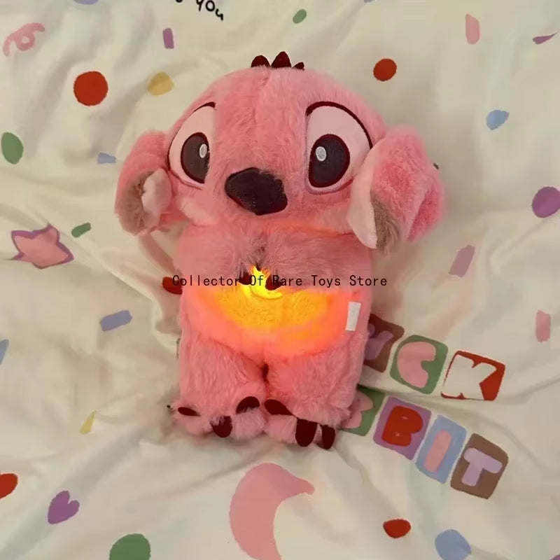 Stitch Sleep Companion Sound Soothing Music Children's Plush Toy Baby with Airbag Breathing Light Doll 