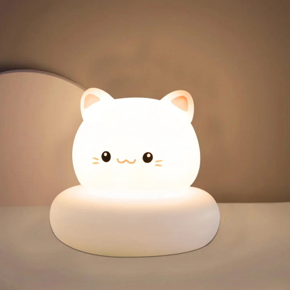 Cute Animal Night Light Novelty 3 Level Dimmable Nursery Nightlight USB Rechargeable Table Lamp 