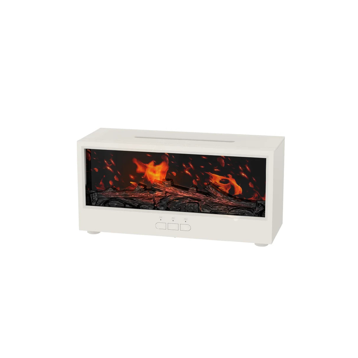 Colorful Flame Fireplace Aroma Diffuser Waterless Auto-Off Air Humidifier W/ Timer Remote Control 
