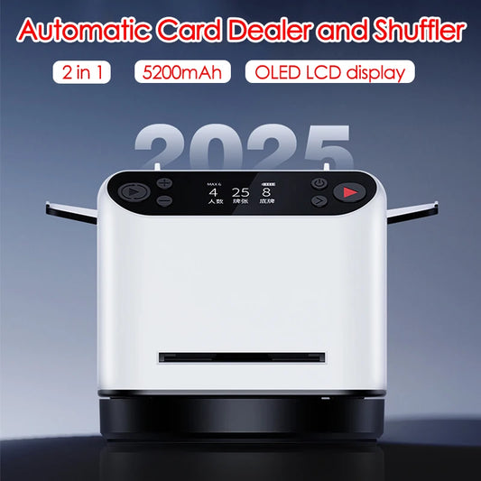 360° Rotating 2-in-1 Automatic Card Shuffler & Dealer ,5200mAh Rechargeable Playing Cards Shuffling Dealing Tool 2 In 1 Poker Machine