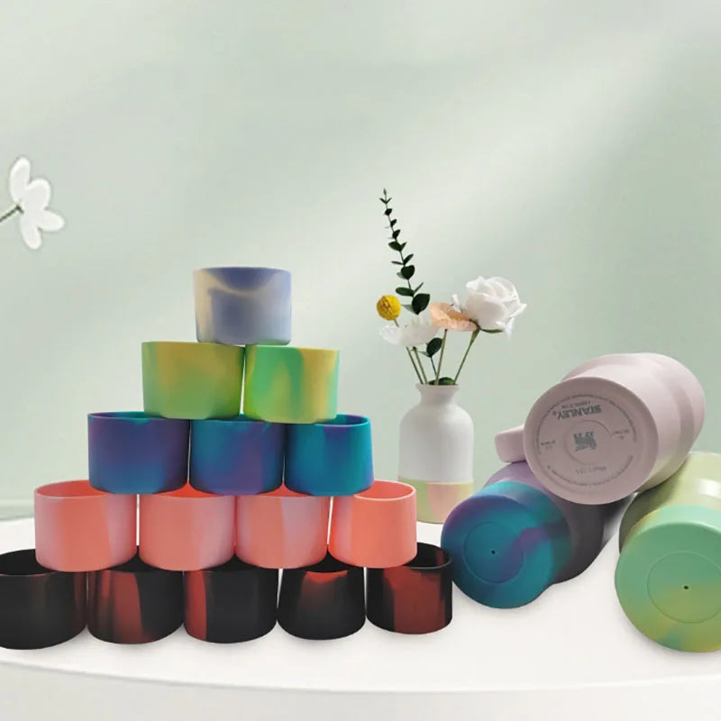75MM Silicone Boot for 40 30 Oz Quencher Tumbler Ice flow Water Bottle  30/20 Oz Cup Bottom Sleeve Avoid Scratches & Noise