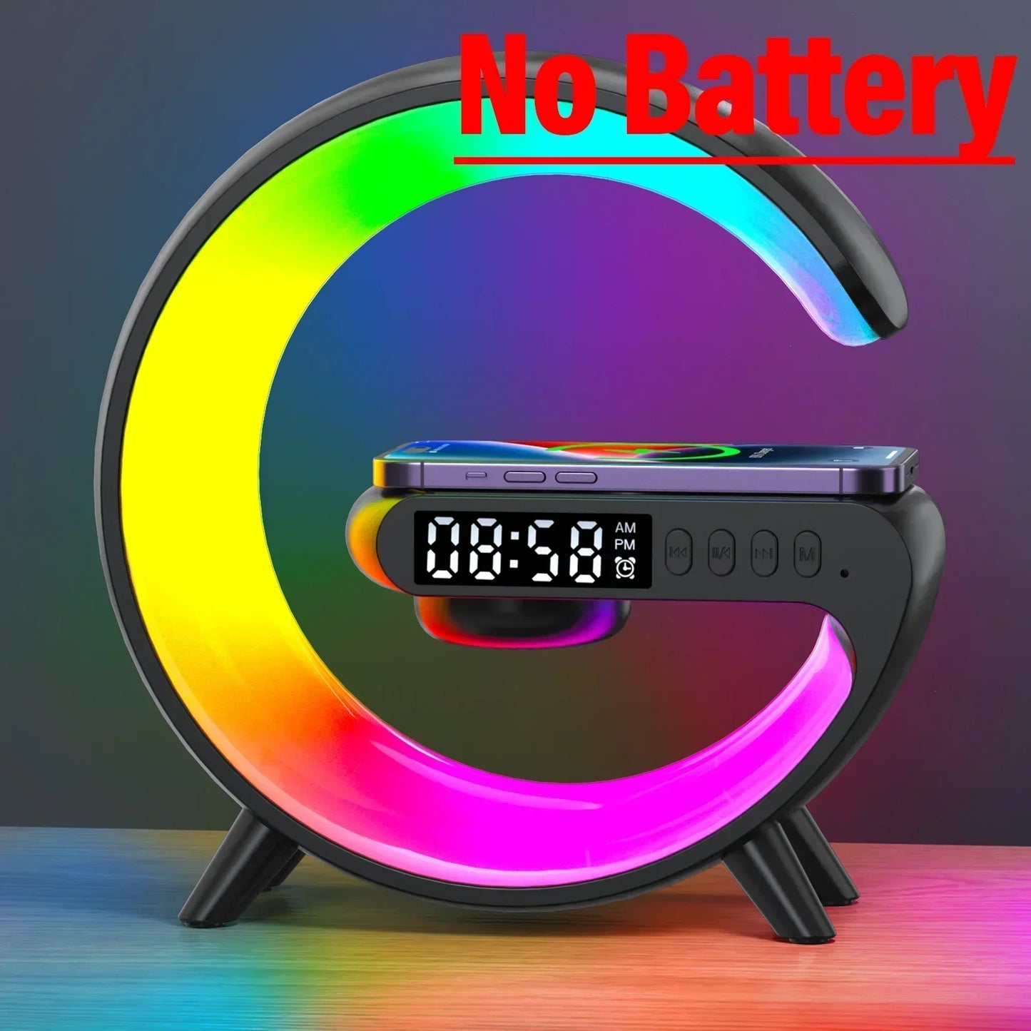 Opansten Multifunction Wireless Charger Pad Stand Speaker TF RGB Night Light Fast Charging Station 