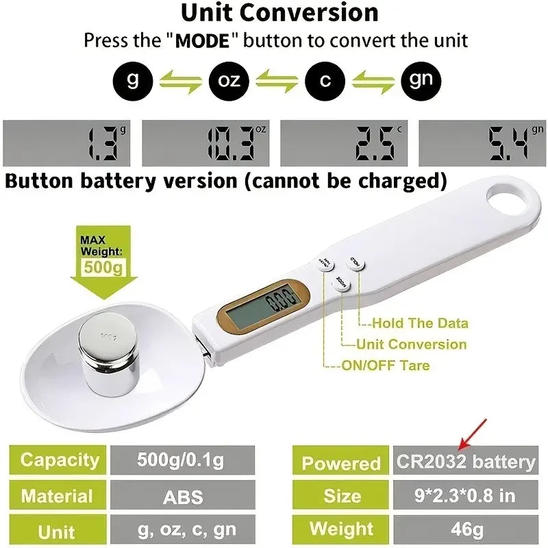 Electronic Kitchen Scale Digital Measuring Food Flour Digital Spoon Scale