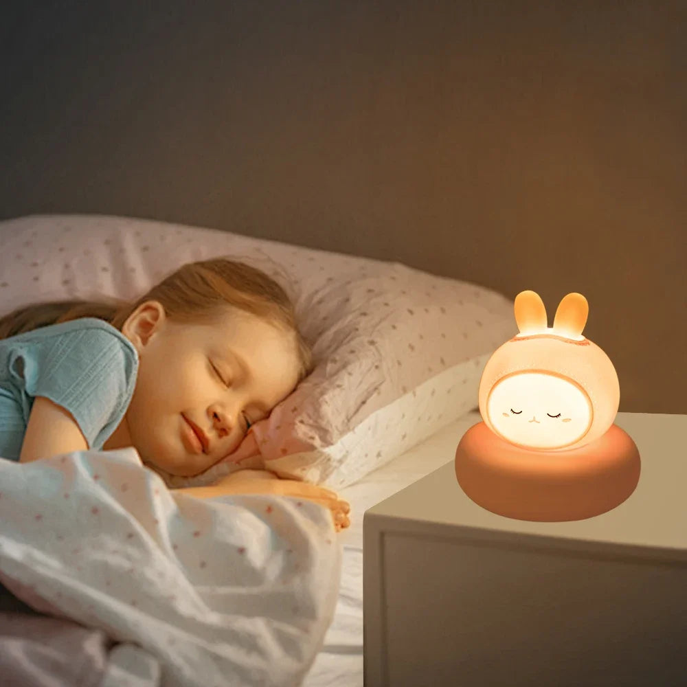 Cute Animal Night Light Novelty 3 Level Dimmable Nursery Nightlight USB Rechargeable Table Lamp 