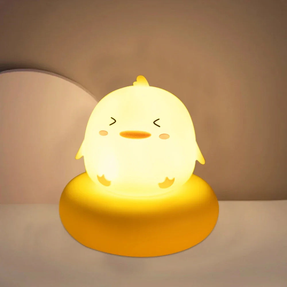 Cute Animal Night Light Novelty 3 Level Dimmable Nursery Nightlight USB Rechargeable Table Lamp 