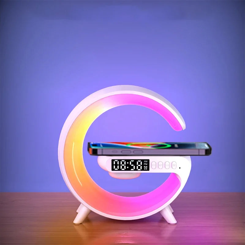 Opansten Multifunction Wireless Charger Pad Stand Speaker TF RGB Night Light Fast Charging Station 