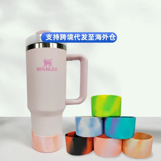 75MM Silicone Boot for 40 30 Oz Quencher Tumbler Ice flow Water Bottle  30/20 Oz Cup Bottom Sleeve Avoid Scratches & Noise