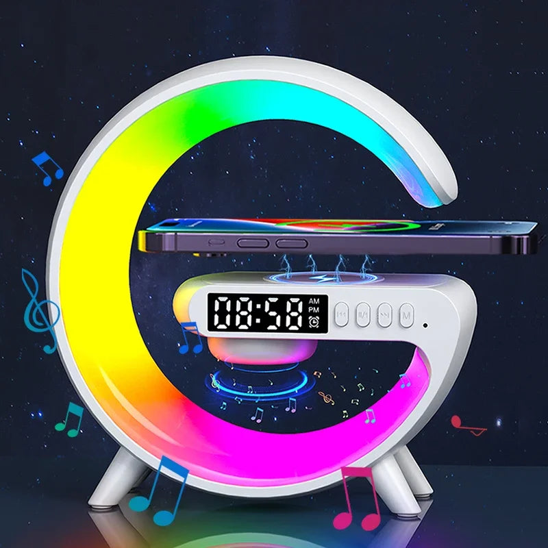 Opansten Multifunction Wireless Charger Pad Stand Speaker TF RGB Night Light Fast Charging Station 