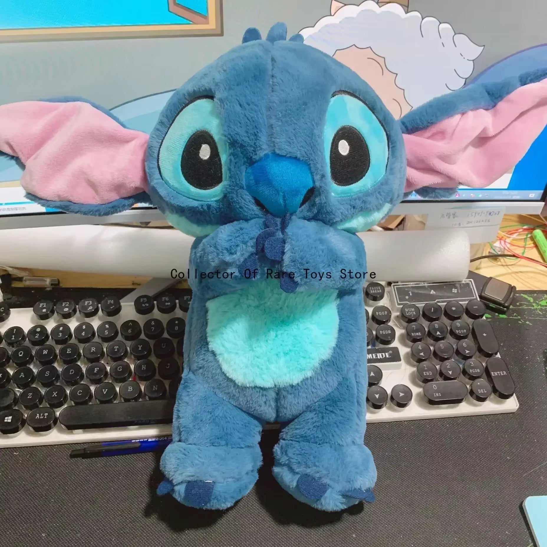 Stitch Sleep Companion Sound Soothing Music Children's Plush Toy Baby with Airbag Breathing Light Doll 